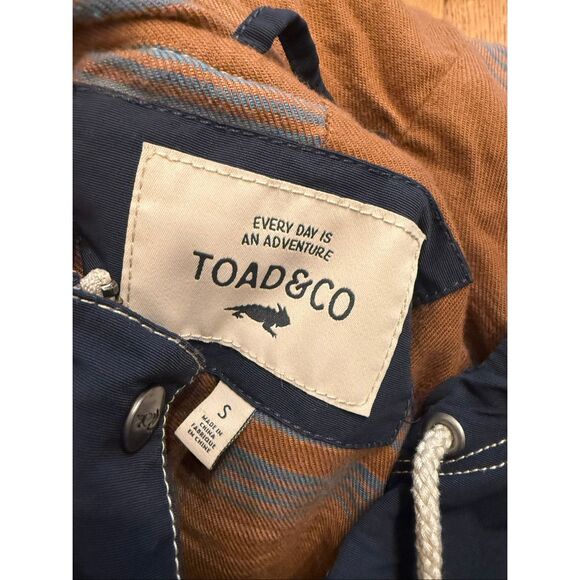 Toad & Co Navy Blue Lined Hooded Full Zip Forester Pass Parka Coat Jacket Small - Picture 4 of 6